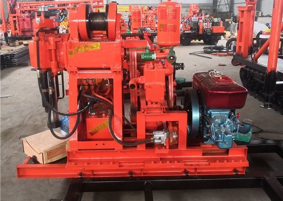 XY-1 A 150 متر جهاز حفر اختبار التربة مع محرك الديزل 18 حصان للاستكشاف