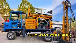 جهاز حفر آبار مياه قوي بعمق 200 متر
